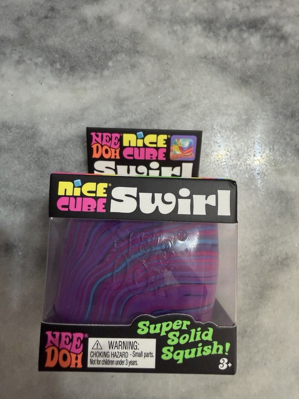 NeeDoh Nice Cube Swirl Super Solid Squish Sensory Fidget Toy New in Box